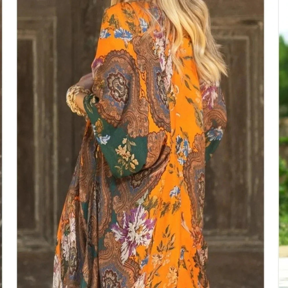 NWT Boho Floral Jacquard Kimono - Picture 4 of 7